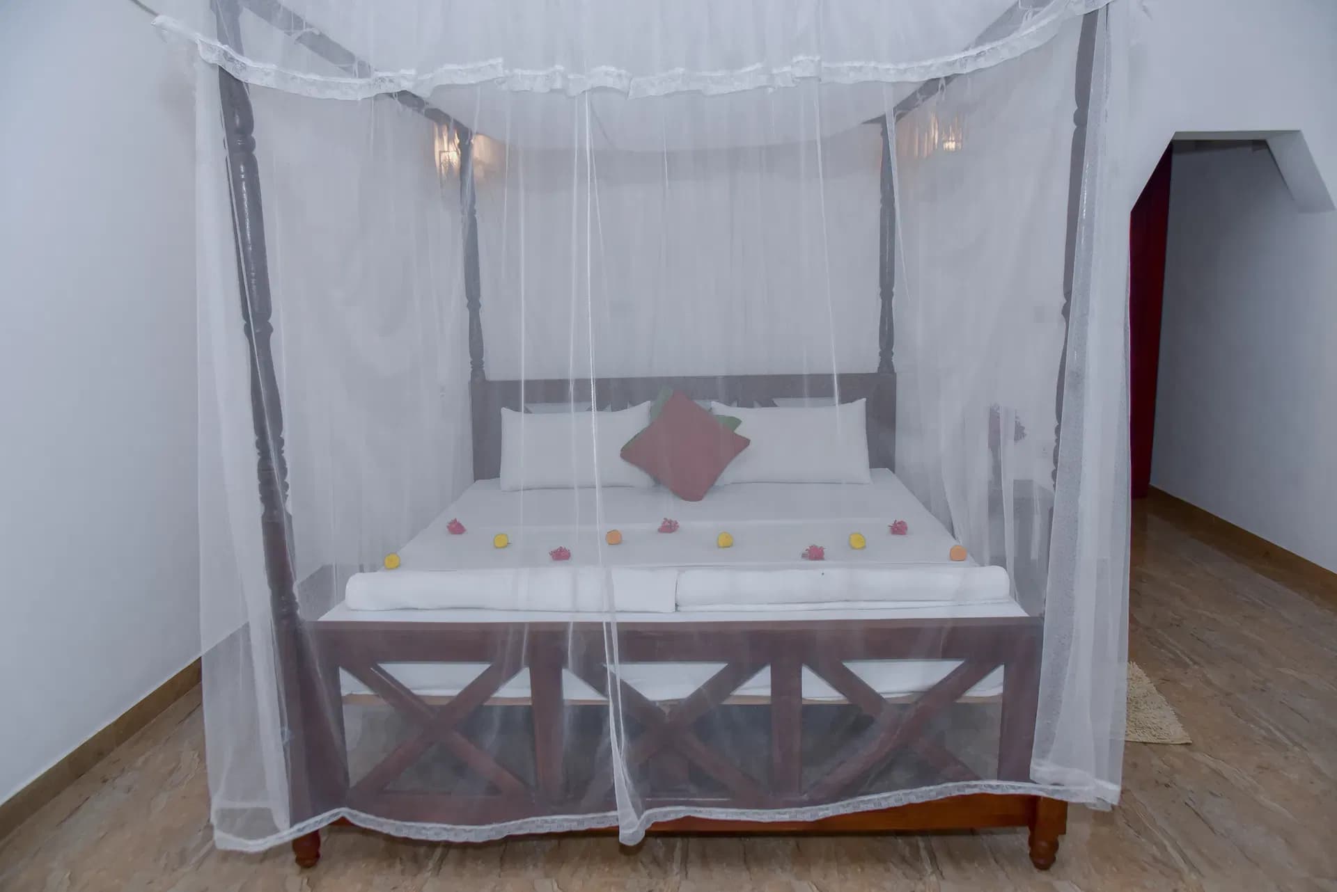 Family room with mosquito net canopy